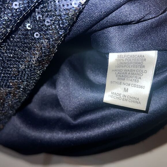 Gorgeous Women’s M cocktail New Years Eve Sequined Navy Blue Dress - Picture 15 of 16